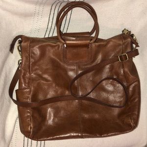 HOBO Brand Large Sheila Satchel Handbag  Crossbody Cognac Brown Tan